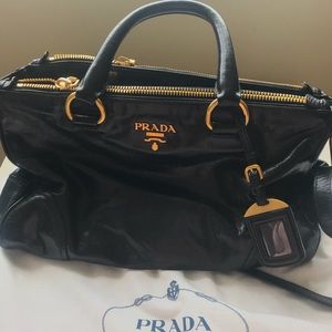 Authentic Prada Double zip Satchel  Cross-Body